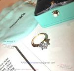 AAA Replica Tiffany Setting Rose Gold Diamond Ring